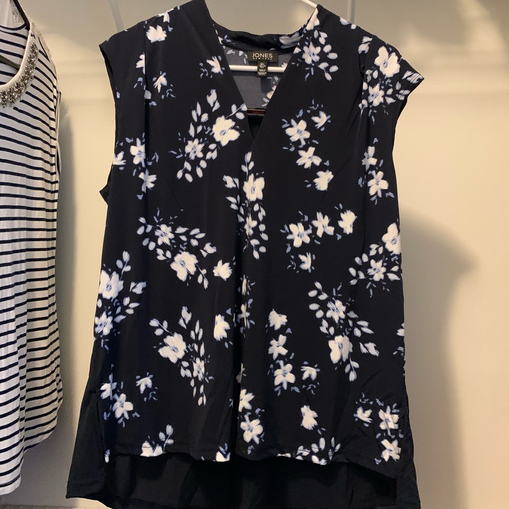 Blue floral blouse